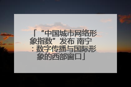 “中国城市网络形象指数”发布 南宁：数字传播与国际形象的西部窗口