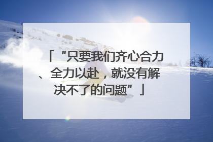 “只要我们齐心合力、全力以赴，就没有解决不了的问题”