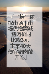 “培”你探市场｜市场供增需减 猪肉价同比降3元 未来40天便宜猪肉敞开吃
