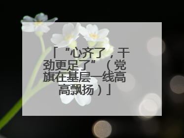 “心齐了，干劲更足了”（党旗在基层一线高高飘扬）