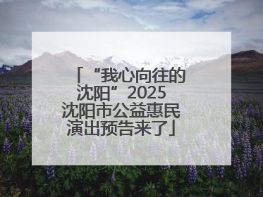 “我心向往的沈阳”2025沈阳市公益惠民演出预告来了