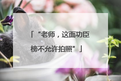 “老师，这面功臣榜不允许拍照”