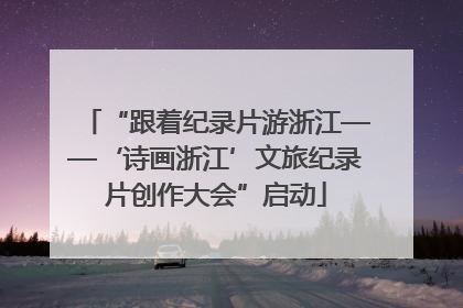 “跟着纪录片游浙江——‘诗画浙江’文旅纪录片创作大会”启动