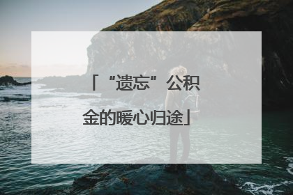 “遗忘”公积金的暖心归途