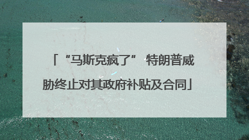 “马斯克疯了” 特朗普威胁终止对其政府补贴及合同