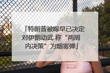 特朗普被曝早已决定对伊朗动武 称“两周内决策”为烟雾弹