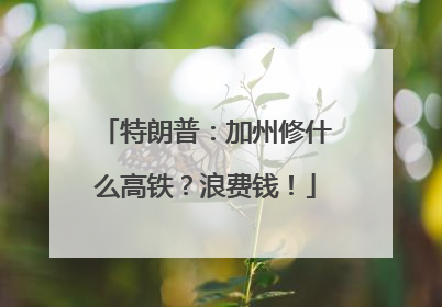 特朗普：加州修什么高铁？浪费钱！