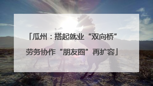瓜州：搭起就业“双向桥” 劳务协作“朋友圈”再扩容