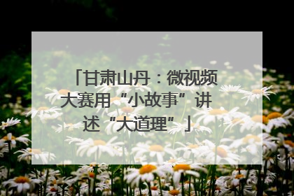 甘肃山丹：微视频大赛用“小故事”讲述“大道理”