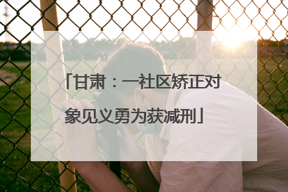 甘肃：一社区矫正对象见义勇为获减刑