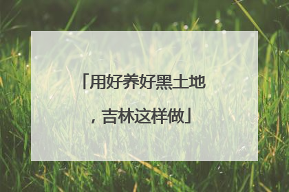用好养好黑土地，吉林这样做
