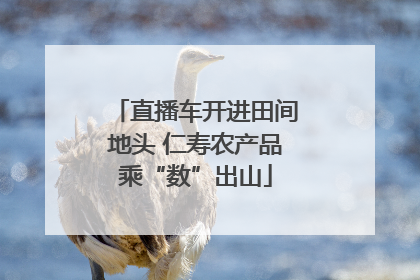 直播车开进田间地头 仁寿农产品乘“数”出山