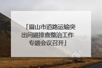 眉山市道路运输突出问题排查整治工作专题会议召开