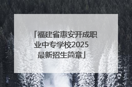 福建省惠安开成职业中专学校2025最新招生简章