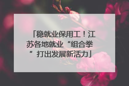 稳就业保用工！江苏各地就业“组合拳”打出发展新活力
