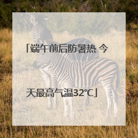 端午前后防暑热 今天最高气温32℃