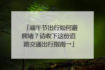 端午节出行如何避拥堵？请收下这份道路交通出行指南→