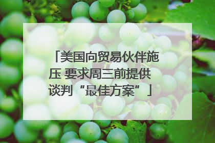 美国向贸易伙伴施压 要求周三前提供谈判“最佳方案”