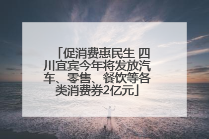 促消费惠民生 四川宜宾今年将发放汽车、零售、餐饮等各类消费券2亿元