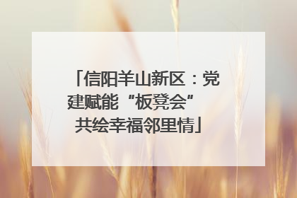 信阳羊山新区：党建赋能“板凳会” 共绘幸福邻里情
