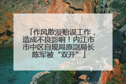 作风散漫贻误工作，造成不良影响！内江市市中区自规局原副局长陈军被“双开”