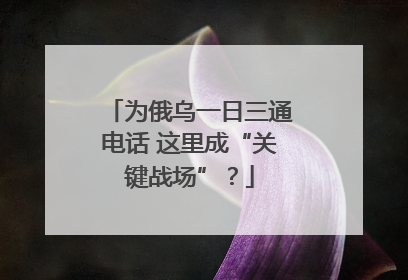 为俄乌一日三通电话 这里成“关键战场”？