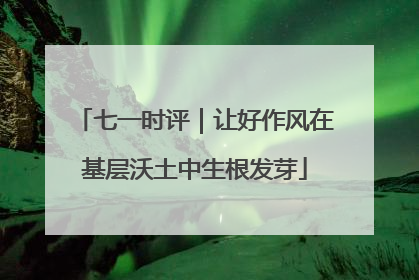 七一时评｜让好作风在基层沃土中生根发芽