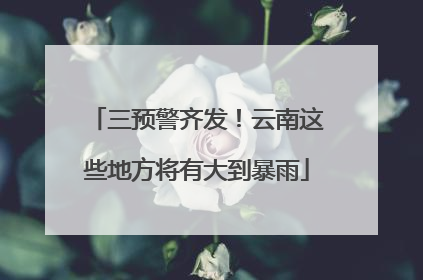 三预警齐发！云南这些地方将有大到暴雨