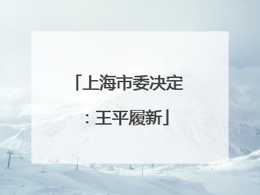 上海市委决定：王平履新