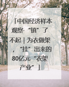 中国经济样本观察·“镇”了不起｜为衣做架，“挂”出来的80亿元“衣架产业”