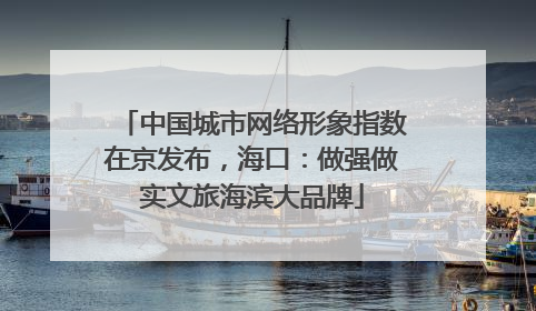 中国城市网络形象指数在京发布，海口：做强做实文旅海滨大品牌