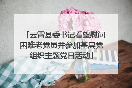 云霄县委书记看望慰问困难老党员并参加基层党组织主题党日活动