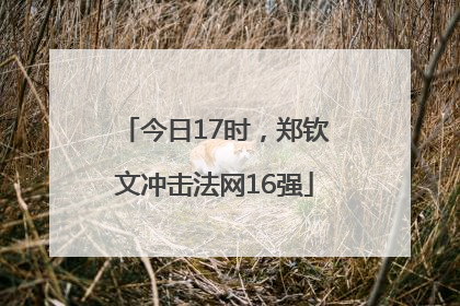 今日17时，郑钦文冲击法网16强