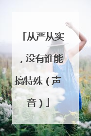 从严从实，没有谁能搞特殊（声音）