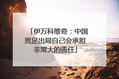 伊万科维奇：中国男足出局自己会承担非常大的责任