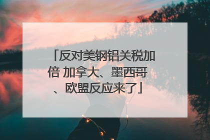反对美钢铝关税加倍 加拿大、墨西哥、欧盟反应来了
