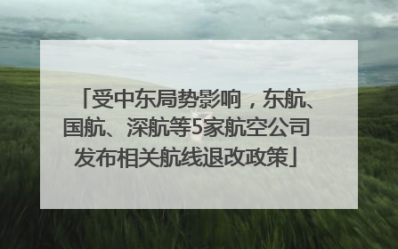 受中东局势影响，东航、国航、深航等5家航空公司发布相关航线退改政策