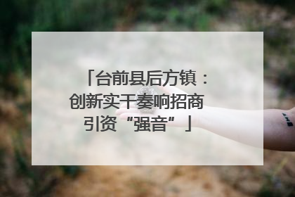 台前县后方镇：创新实干奏响招商引资“强音”