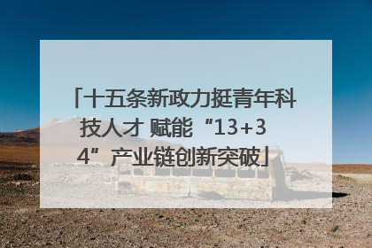 十五条新政力挺青年科技人才 赋能“13+34”产业链创新突破