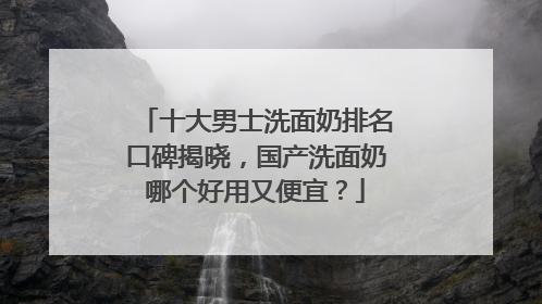 十大男士洗面奶排名口碑揭晓，国产洗面奶哪个好用又便宜？