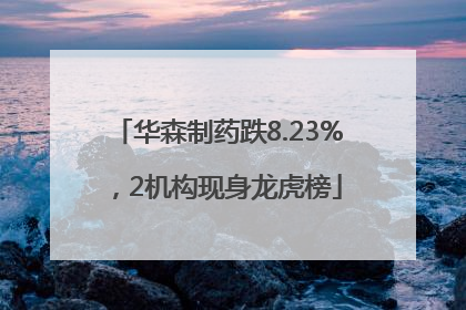 华森制药跌8.23%，2机构现身龙虎榜