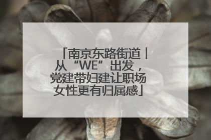 南京东路街道丨从“WE”出发，党建带妇建让职场女性更有归属感