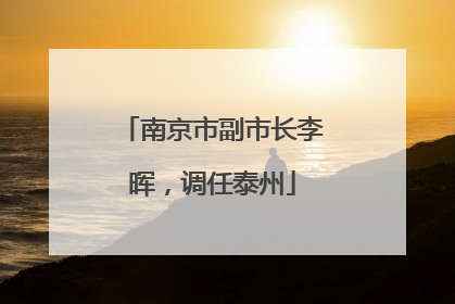 南京市副市长李晖，调任泰州