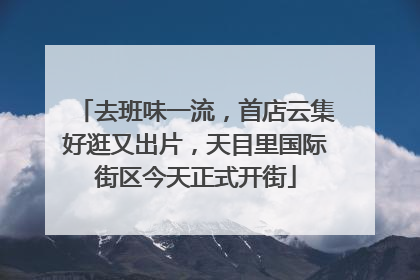 去班味一流，首店云集好逛又出片，天目里国际街区今天正式开街