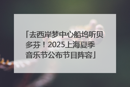 去西岸梦中心船坞听贝多芬！2025上海夏季音乐节公布节目阵容