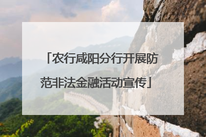 农行咸阳分行开展防范非法金融活动宣传