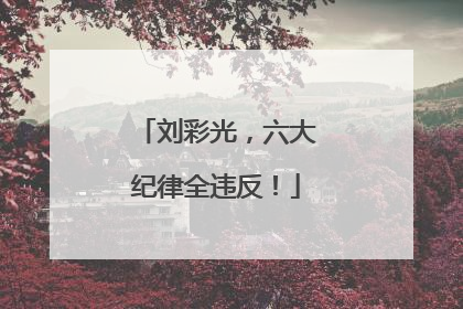 刘彩光，六大纪律全违反！