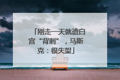 刚走一天就遭白宫“背刺”，马斯克：很失望
