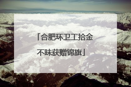 合肥环卫工拾金不昧获赠锦旗