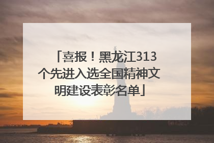 喜报！黑龙江313个先进入选全国精神文明建设表彰名单